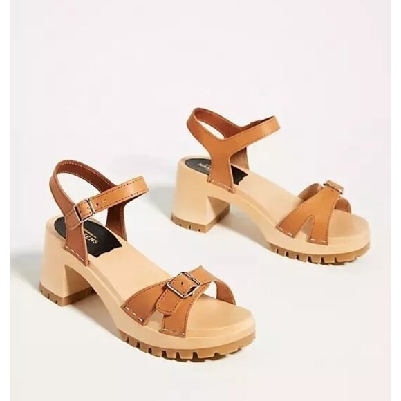Swedish Hasbeens Shoes - $320 Swedish Hasbeens Buckle Clog Sandals LEATHER BROWN PLATFORM 39 (DB7)
